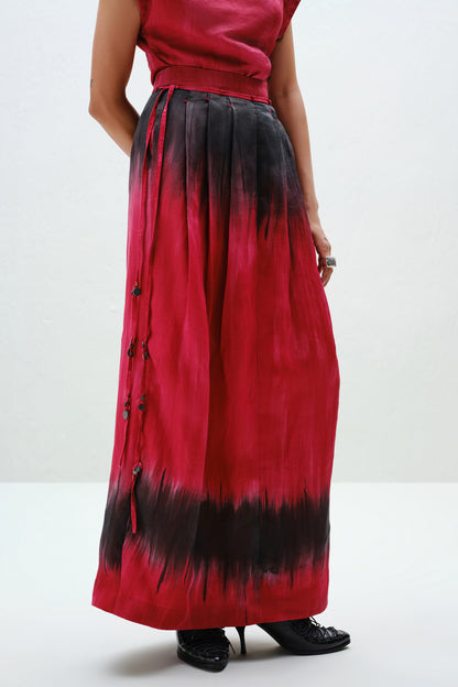 Red Pleat Skirt