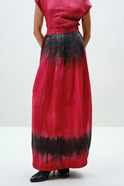 Red Pleat Skirt