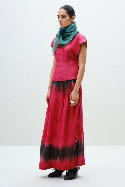 Red Pleat Skirt