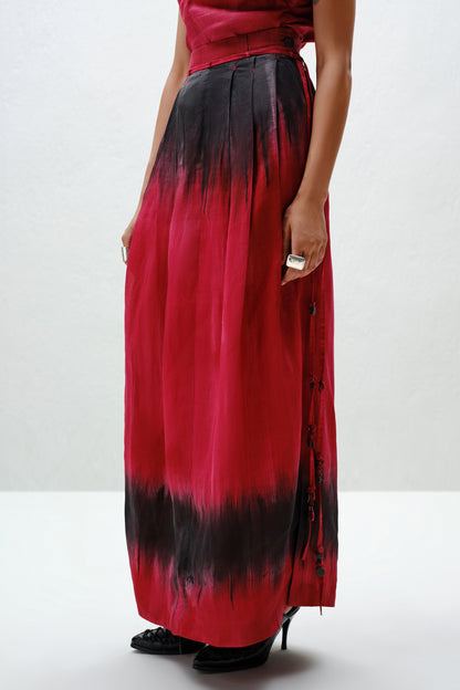 Red Pleat Skirt