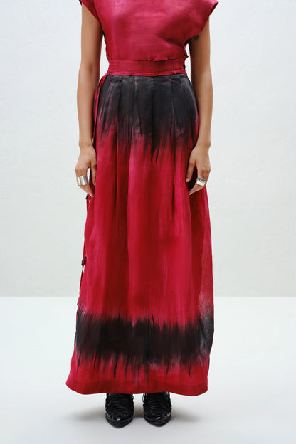 Red Pleat Skirt