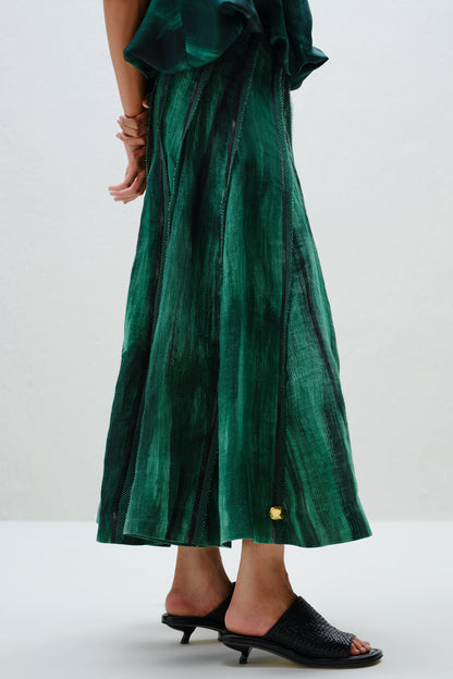 Teal Seamless Panel Skirt