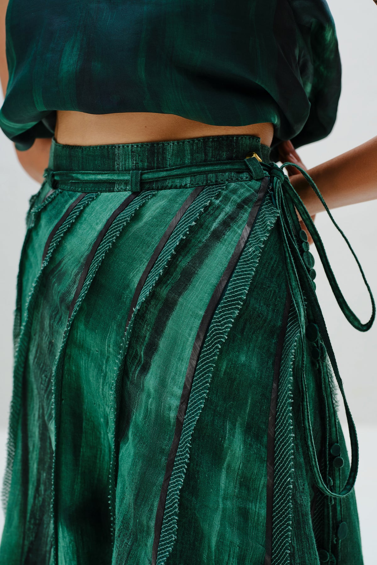 Teal Seamless Panel Skirt