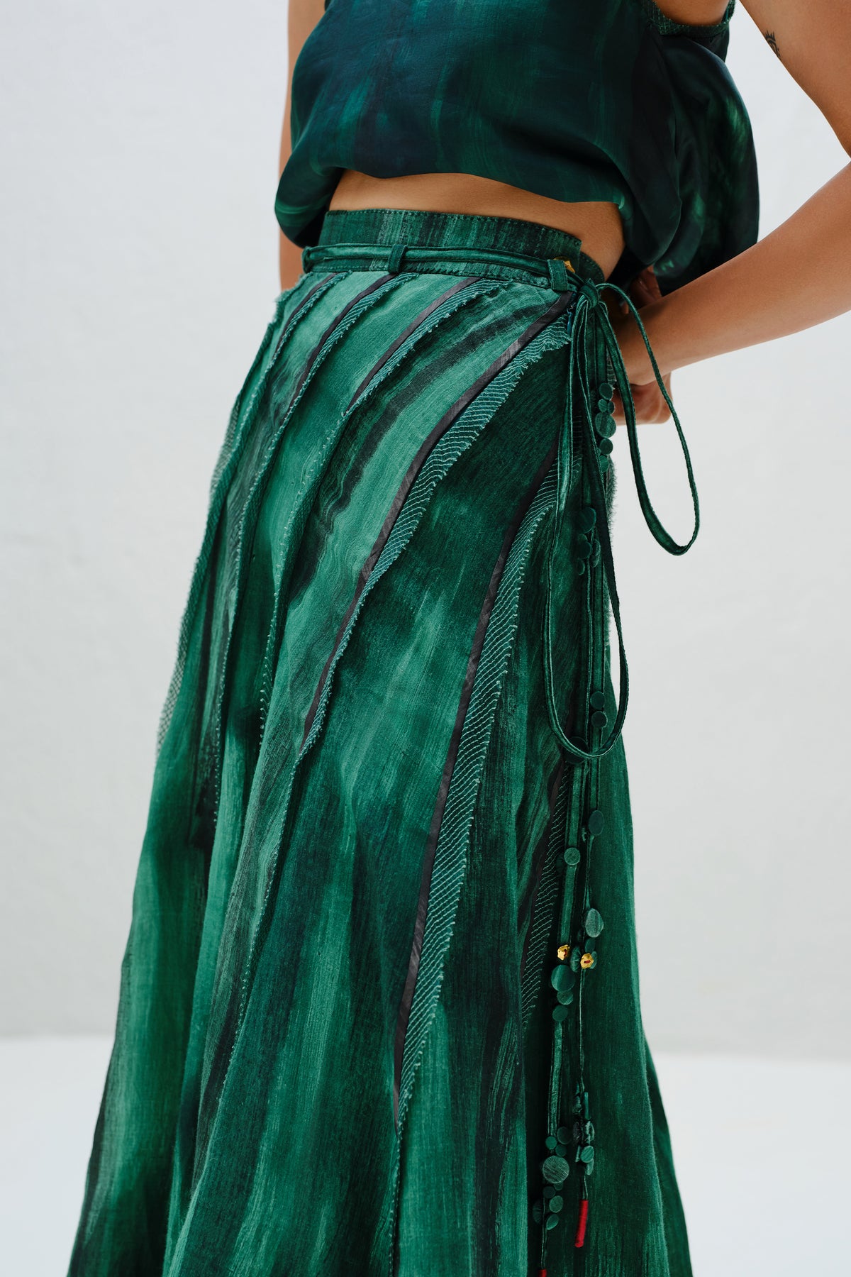 Teal Seamless Panel Skirt
