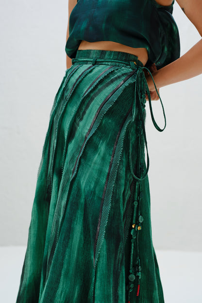Teal Seamless Panel Skirt