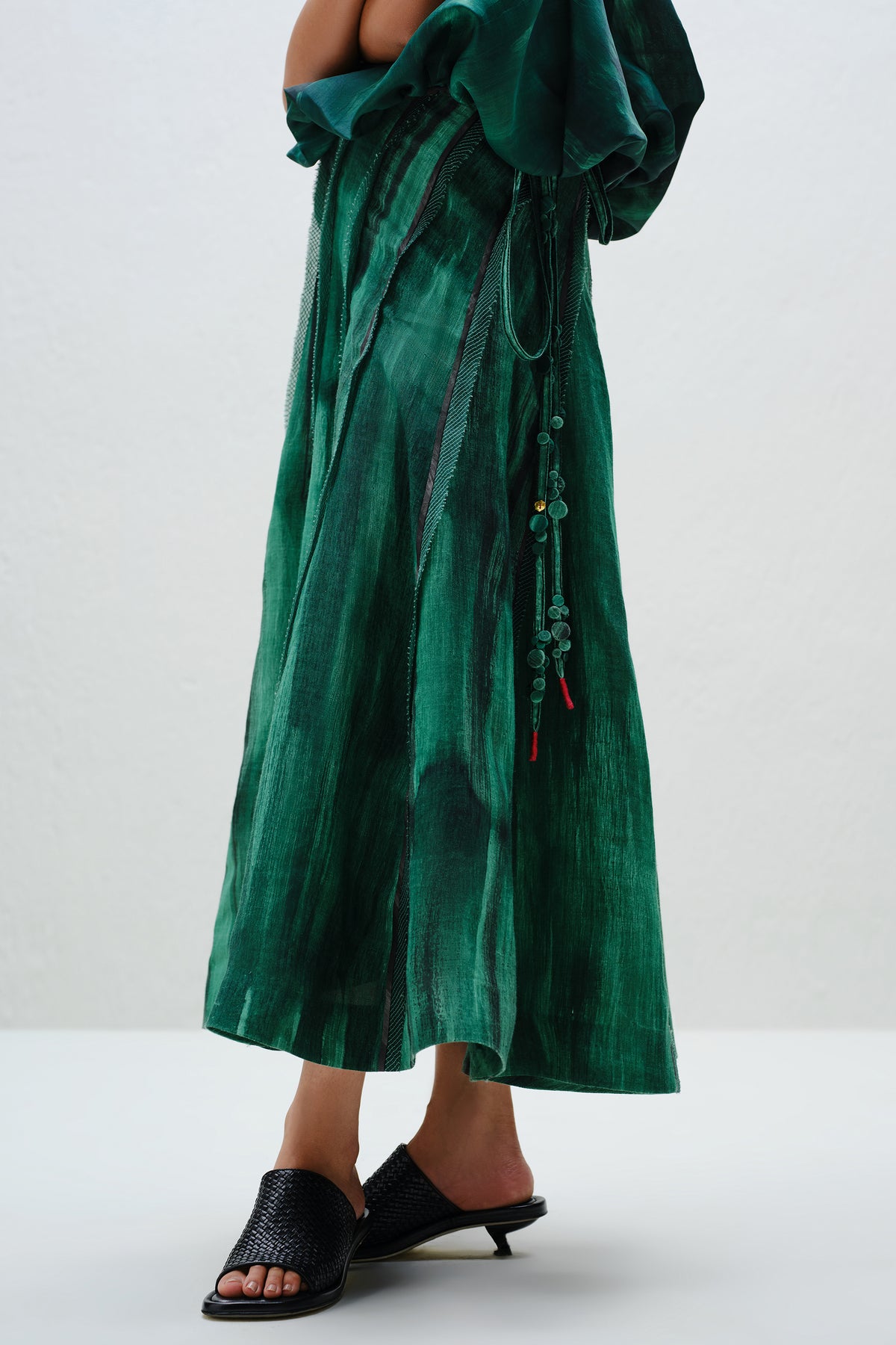 Teal Seamless Panel Skirt
