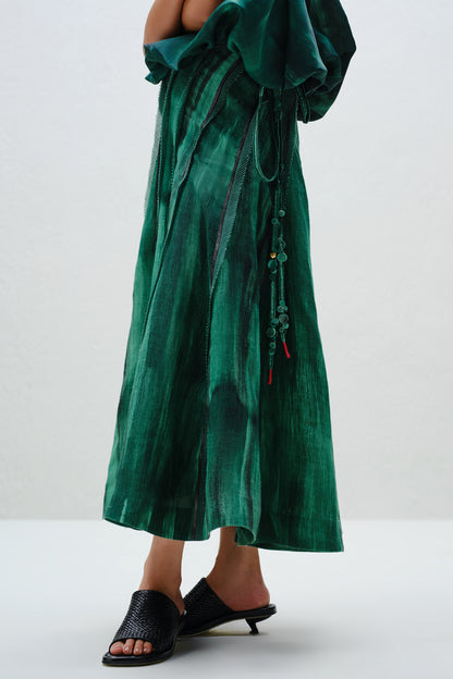 Teal Seamless Panel Skirt