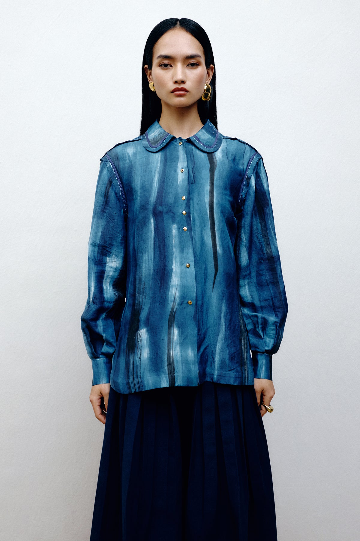 Tricolor Silk Shirt