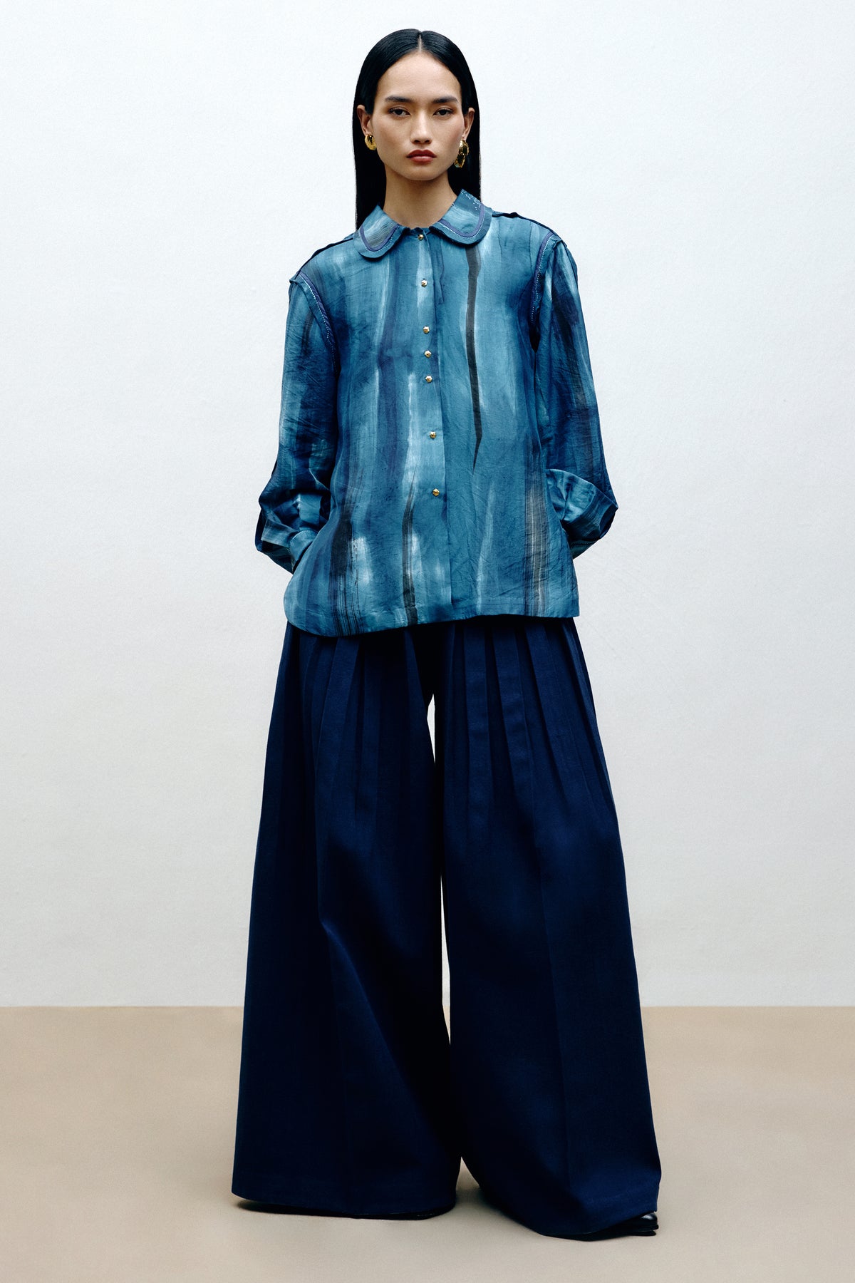 Tricolor Silk Shirt