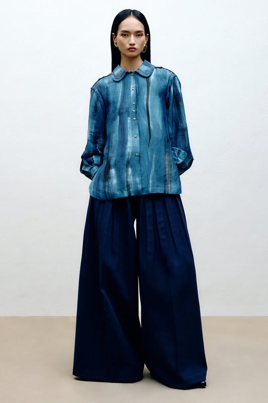 Tricolor Silk Shirt