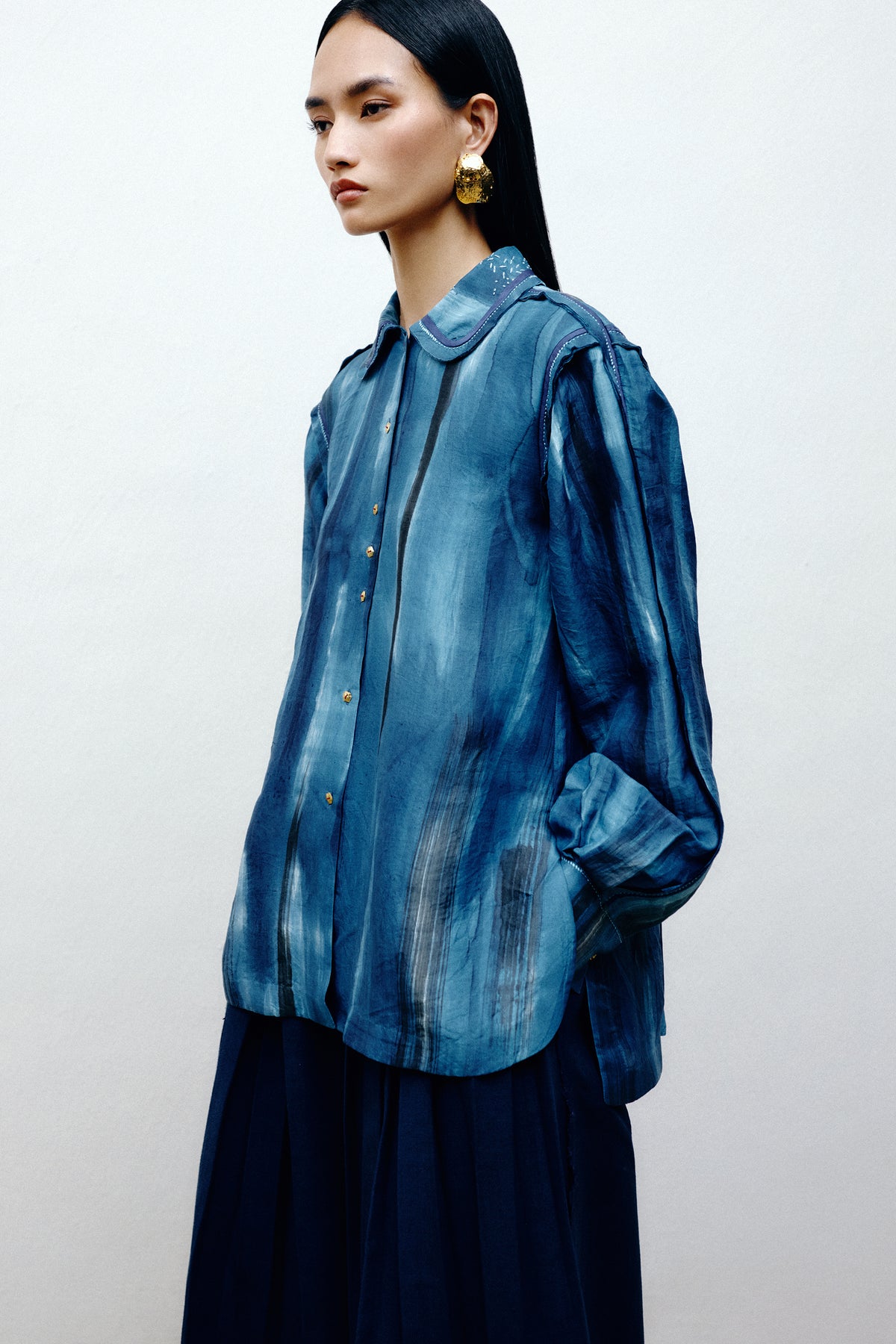 Tricolor Silk Shirt
