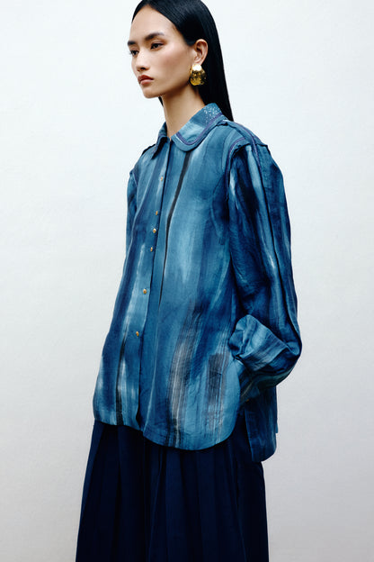 Tricolor Silk Shirt
