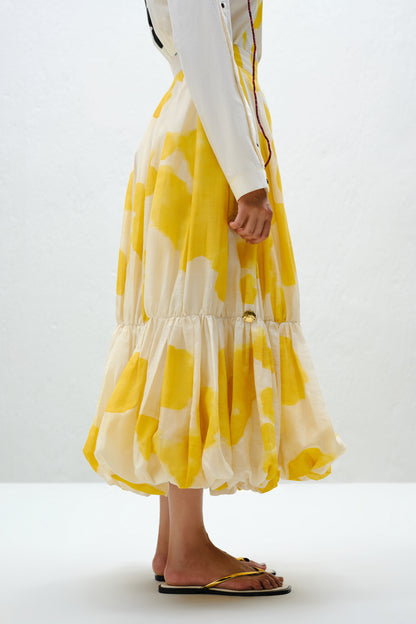 Yellow Blotch Balloon Skirt