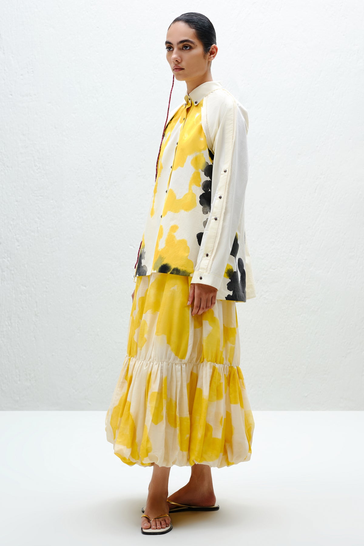 Yellow Blotch Balloon Skirt