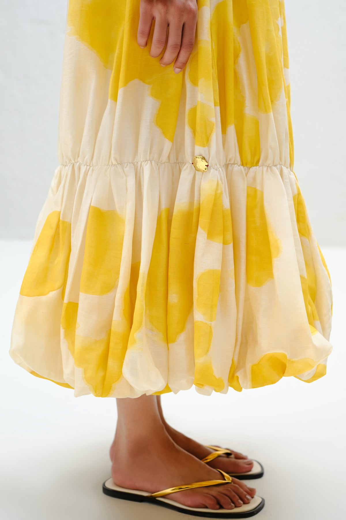 Yellow Blotch Balloon Skirt
