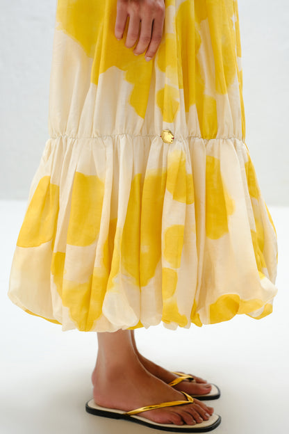 Yellow Blotch Balloon Skirt