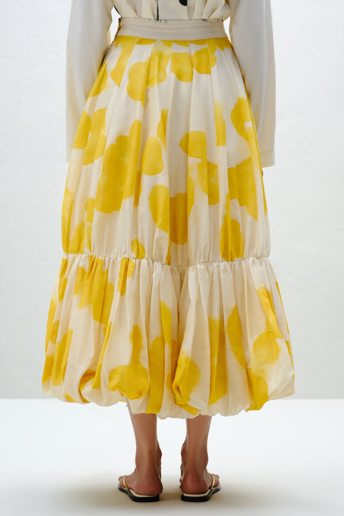 Yellow Blotch Balloon Skirt