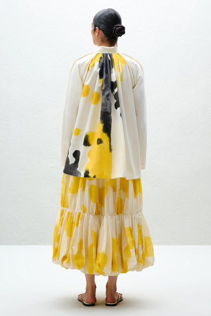 Yellow Blotch Balloon Skirt