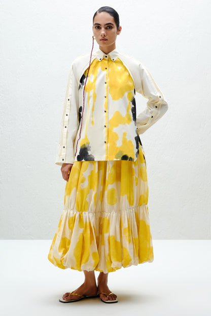 Yellow Blotch Balloon Skirt