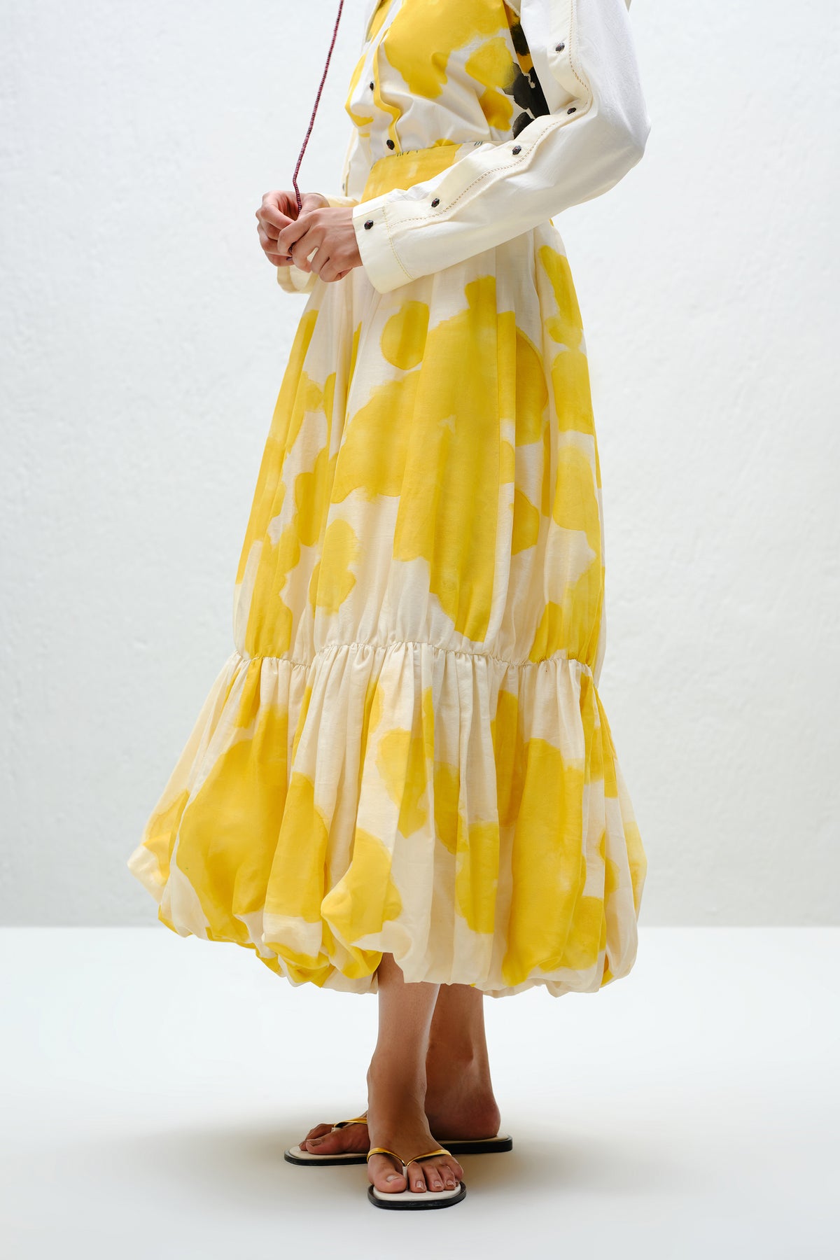Yellow Blotch Balloon Skirt