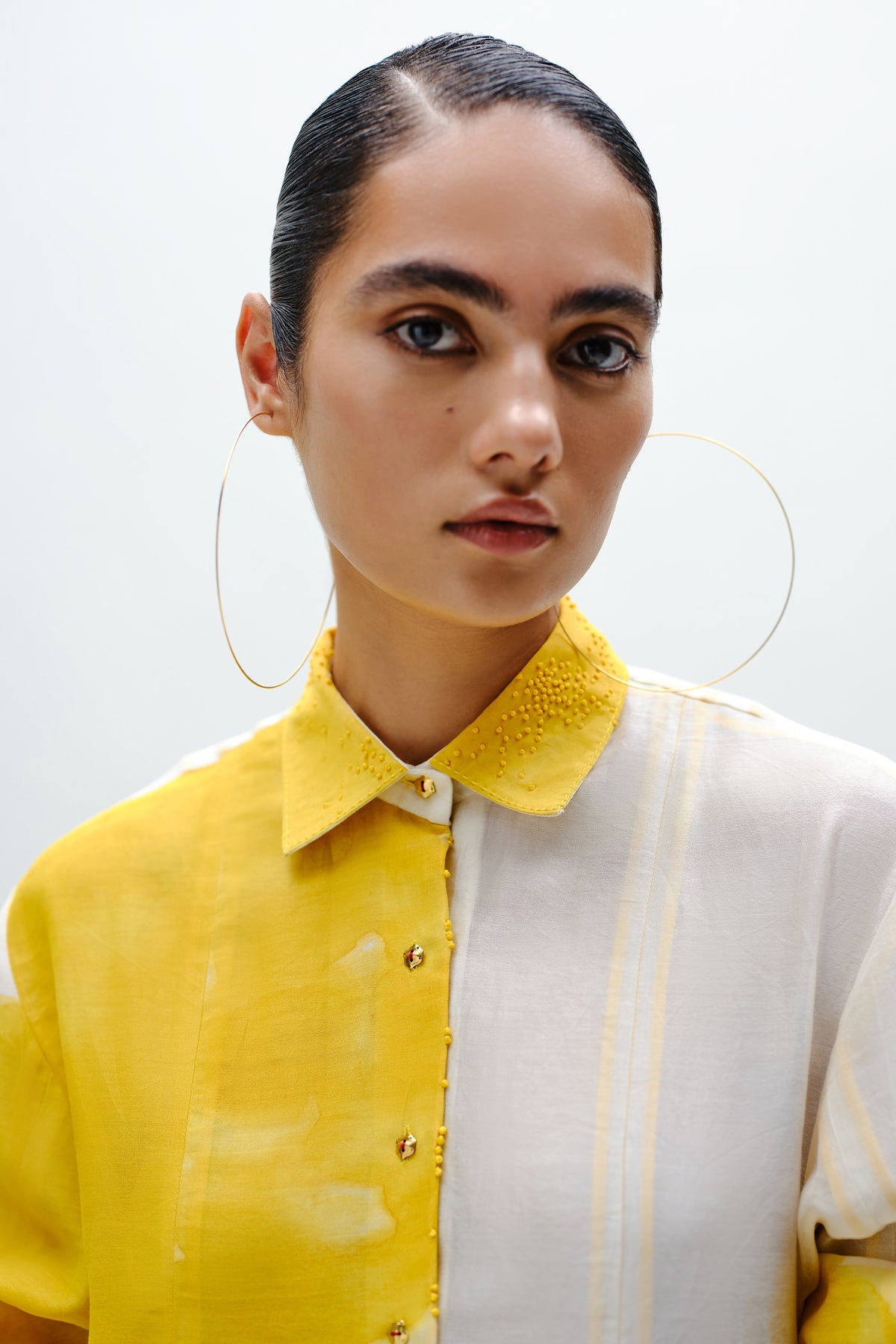 Yellow Panelled Long Shirt
