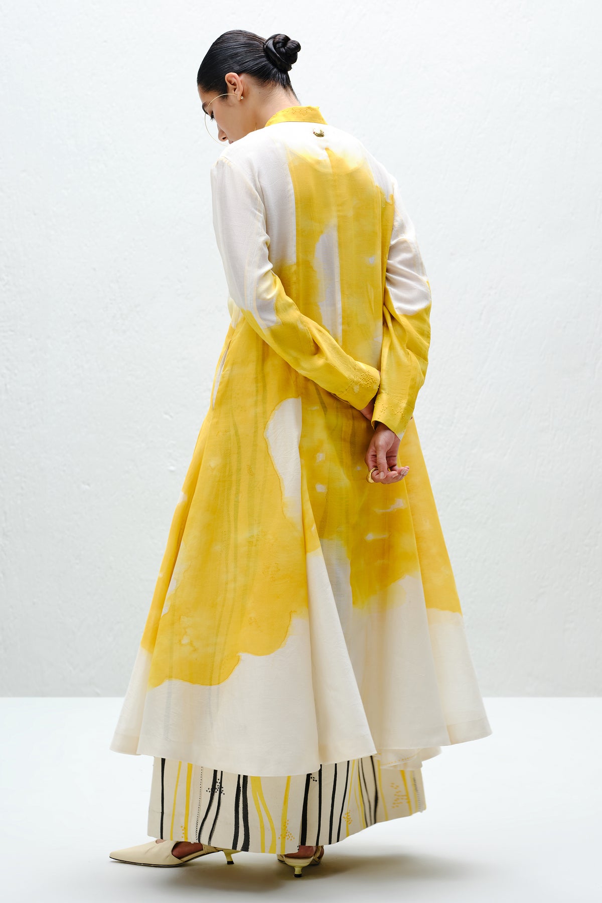 Yellow Panelled Long Shirt