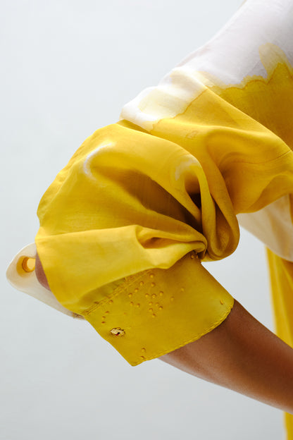 Yellow Panelled Long Shirt