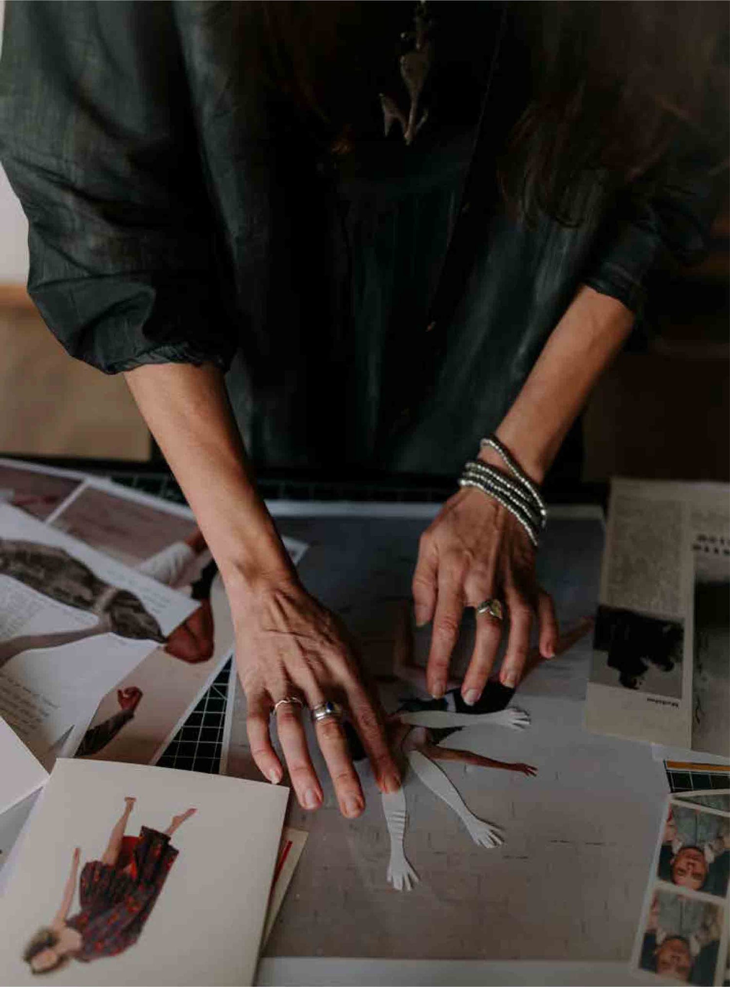Close-up of Collage art by artist in Paris for Dulari