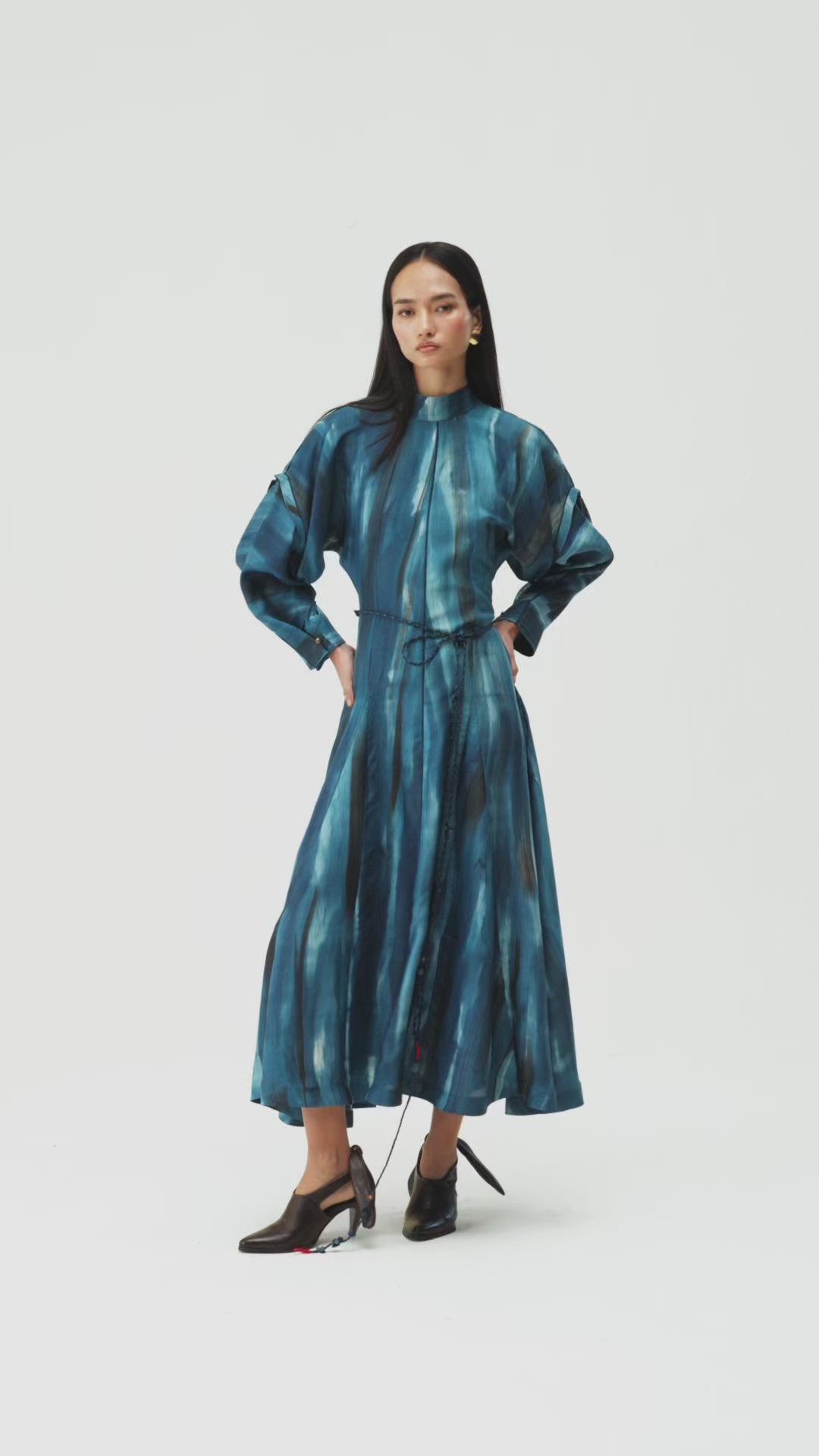 Contemporary luxury silk dress rooted in artisan craft by Dulari
