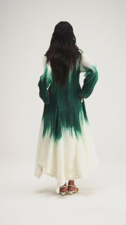 Teal Godet Dress
