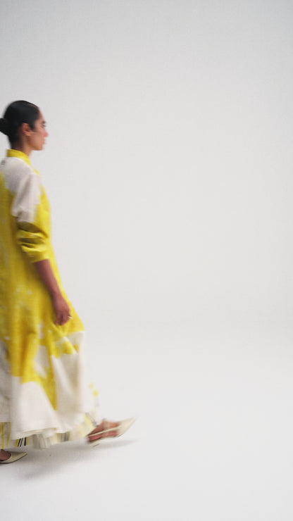 Yellow Panelled Long Shirt