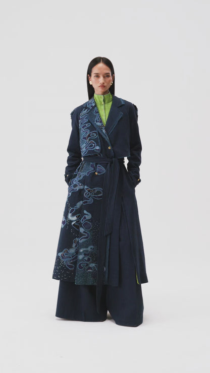 Hand Embroidered Trench Coat
