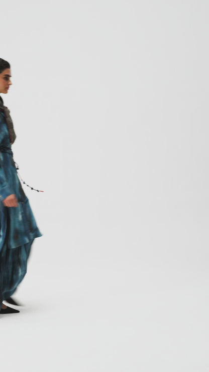 Hand-Painted Silk Long Shirt