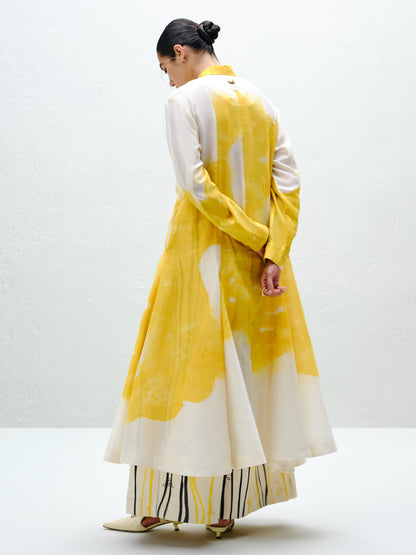 Yellow Panelled Long Shirt